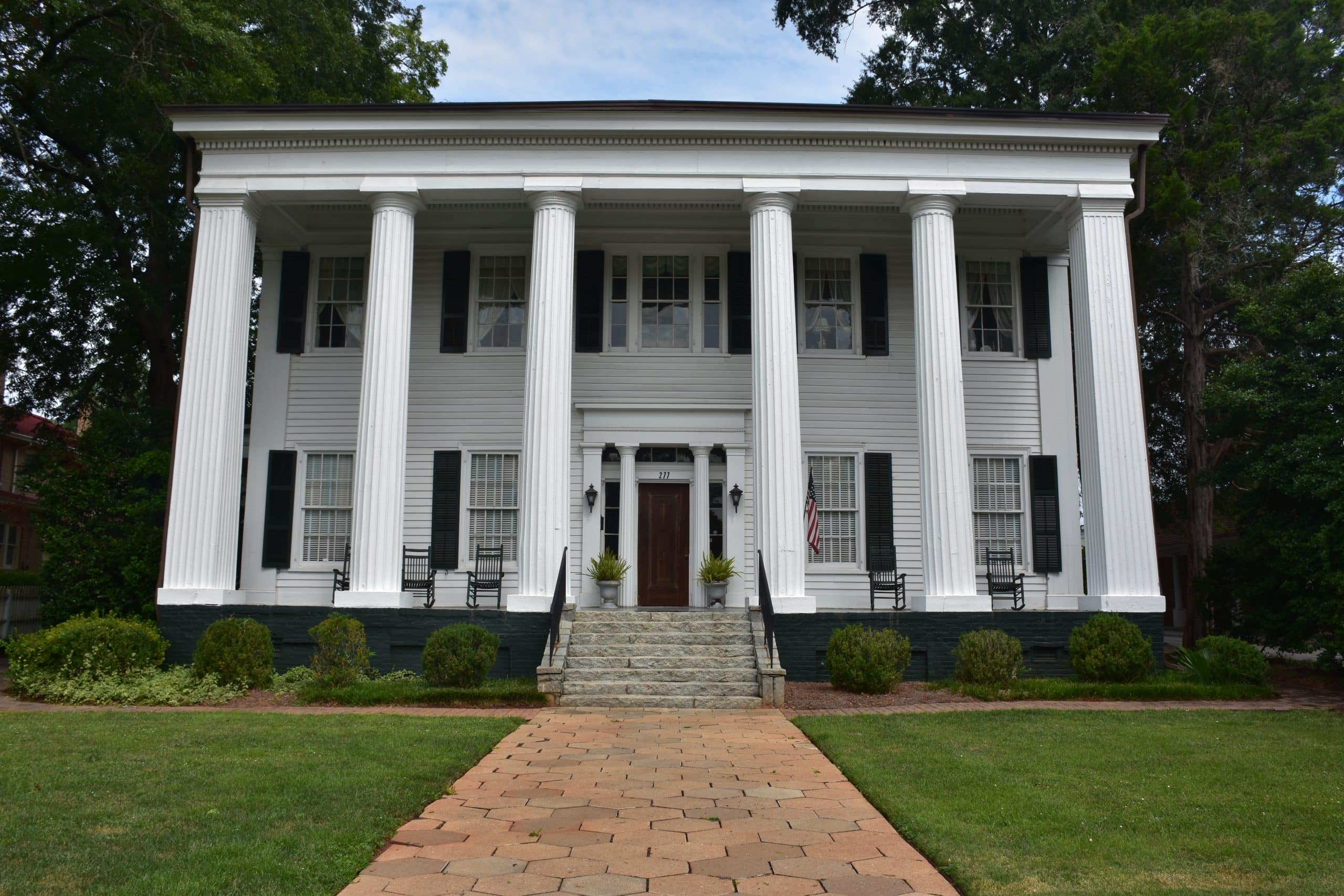 Heritage Hall in Madison, Georgia with white Greek Revival columns